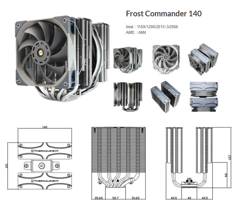 Thermalright 利民Frost Commander 140 FC140 雙塔雙風扇散熱器(高