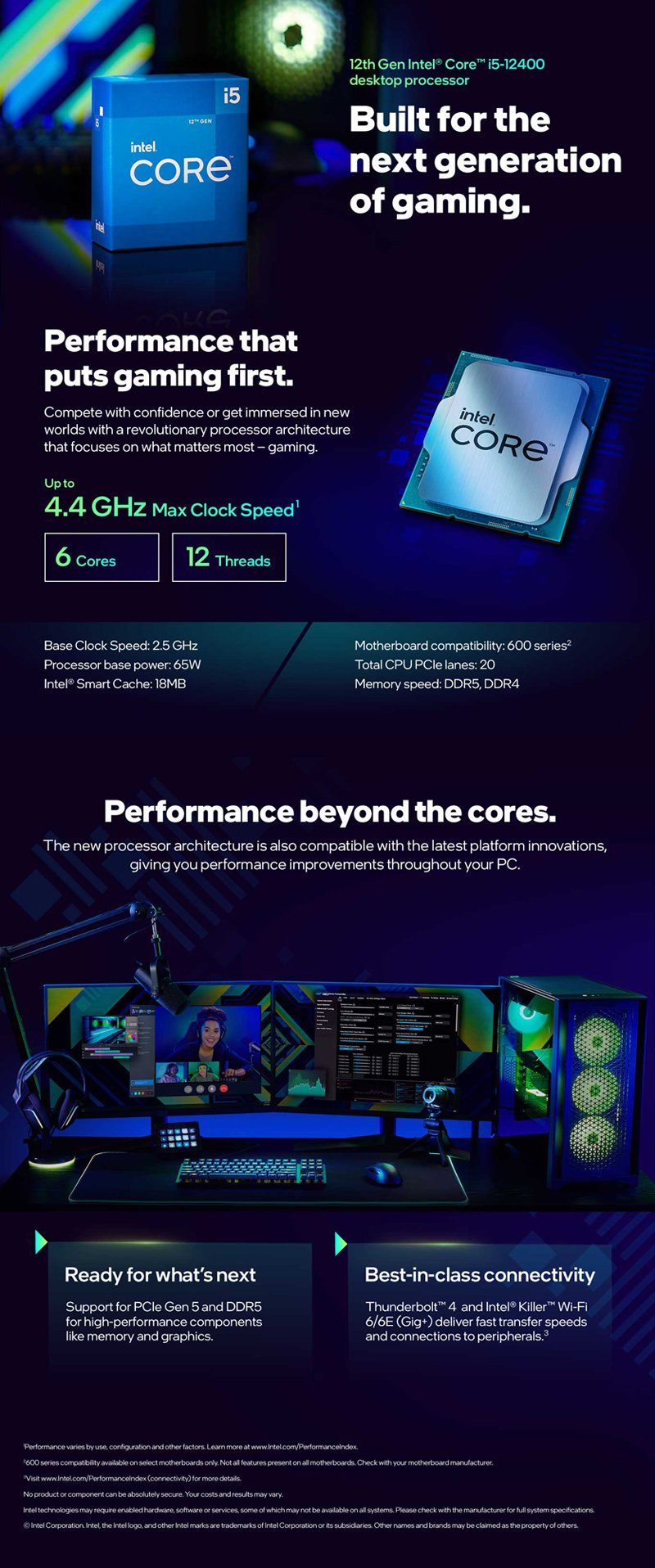 Intel 第12代Core i5-12400 6核12緒處理器《2.5Ghz/LGA1700》(代理商貨